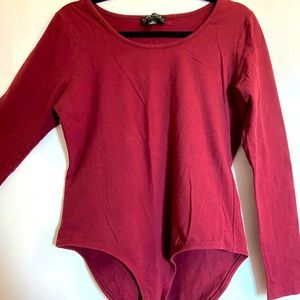 Burgundy plus size body suit
